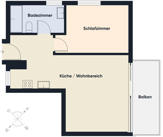 Zwei Zimmer, viele Möglichkeiten – durchdacht und urban mit sonnigem Balkon