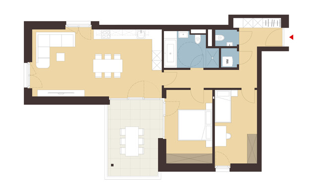 3-Zimmerwohnung mit Terrasse | Top 19