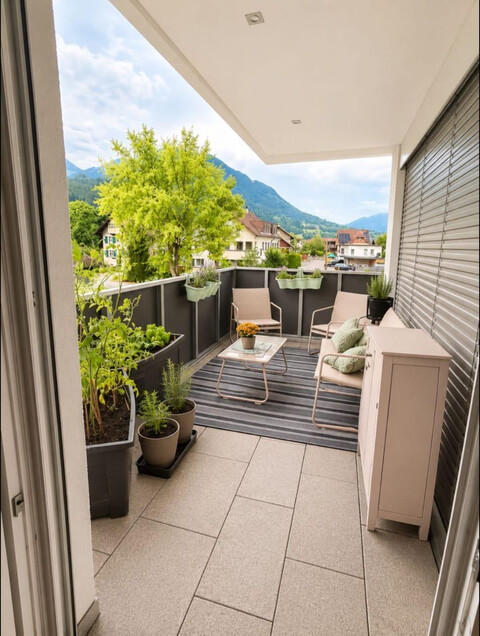 Helle neuwertige Wohnung mit großem Balkon in Frastanz ab 1. September 2026 zu vermieten.