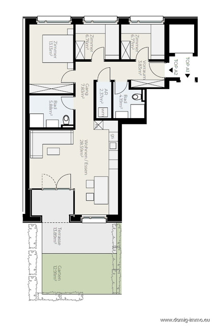 Provisionsfreie Eigentumswohnung in Rankweil mit nachhaltiger Bauweise | Haus A - TOP 2