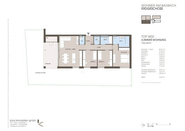 Exklusive 4-Zimmer Familienwohnung mit Garten und Terrasse in Hard