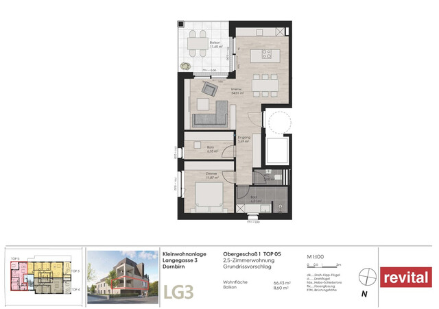 Ruhig und dennoch zentral: attraktive 2,5-Zimmer-Terrassenwohnung