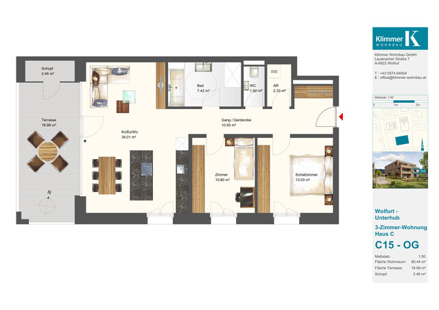 Ein Ort zum Leben und Wohlfühlen! 3-Zimmer-Wohnung C15 - OG