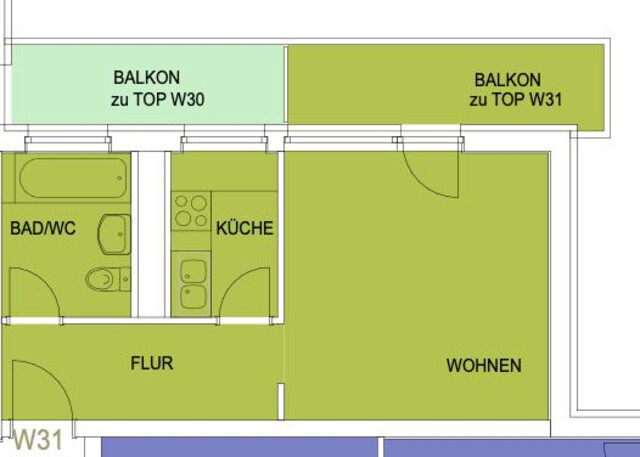 Helle, renovierte 1 1/2 Zimmerwohnung mit Balkon in Götzis langfristig zu vermieten