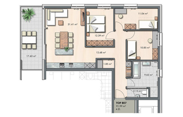 Bezugsbereite 4-Zimmer Wohnung mit Platz für die Familie (Top B07)