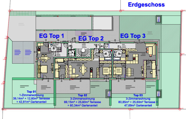 Top 4 Neubauwohnung mit Tiefgarage, Balkon und Dachterrasse