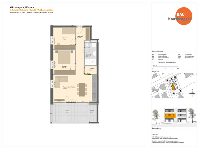 Bezugsbereit Ende April: 3-Zimmer-Wohnung mit Balkon in Hörbranz  | Top 5