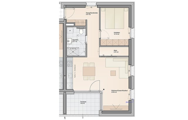 Sonnige 2-Zimmer Dachgeschosswohnung (Top A09)