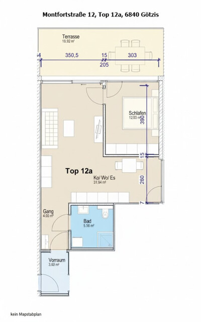 Moderne 2-Zimmer-Terrassenwohnung in Götzis - Strom schon inklusive!