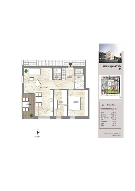 Moderne 3-Zimmer-Wohnung im Erdgeschoss mit Loggia und stilvoller Ausstattung in Hohenems – Neubau 2021