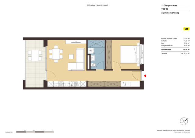 2-Zimmer Terrassenwohnung | Top 13