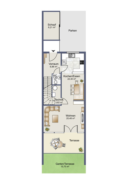 Maisonette mit großer Terrasse