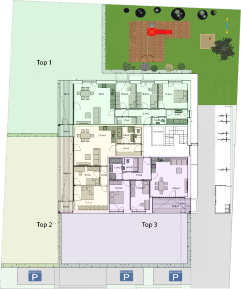 Neubau 3 Zi. Wohnung mit Terrasse und Extras in Top-Lage - OG