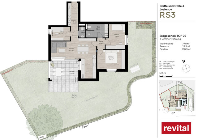 Wohnanlage "RS3" - Tolle 3-Zimmer-Gartenwohnung - Top 2 - PROVISIONSFREI!