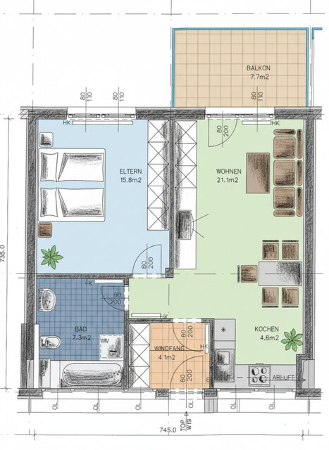 Gemütliche 2-Zimmerwohnung mit Balkon in Lustenau zu vermieten!