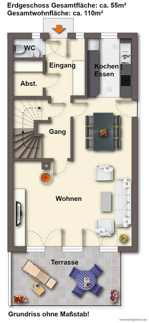 Schönes Eckreihenhaus mit großzügiger Wohnfläche, Keller und Garage im Herzen von Hohenems!