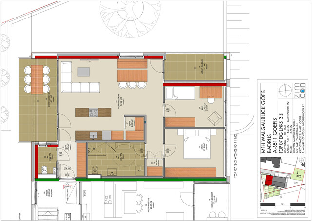 Exklusive 4-Zimmer-Dachwohnung (optional als 3-Zimmer-Wohnung) in Göfis - Top 7