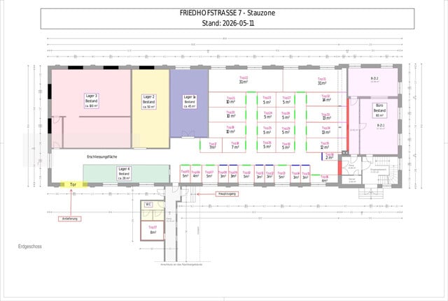 Lagerflächen von 3 - 100 m² und Büros für Privatpersonen und Unternehmen in der Stauzone Hohenems