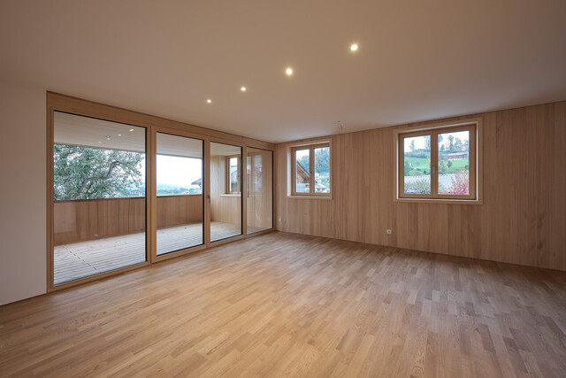 Moderne 3-Zimmer-Neubauwohnung mit Terrasse und herrlichem Abendpanorama in Lingenau