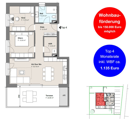 3-Zimmer Dachgeschosswohnung (Top 4)