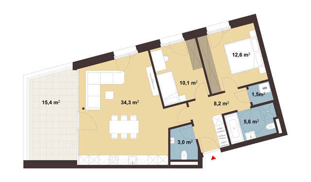 Geräumige 3-Zimmer-Terrassenwohnung | Top 10