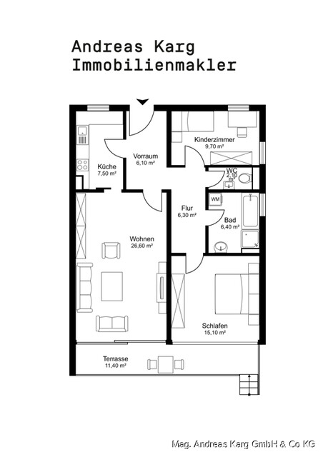 Sonnige Gartenwohnung im Herzen von Bregenz – 3-Zimmer & Garage