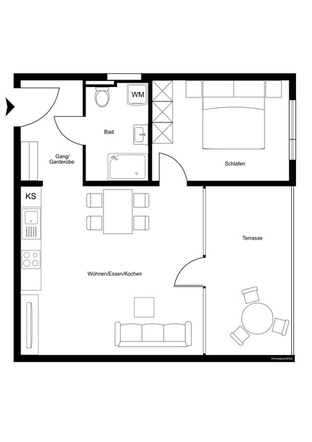 Wohnen im Rheindelta – Neuwertige 2-Zimmer-Wohnung mit Loggia