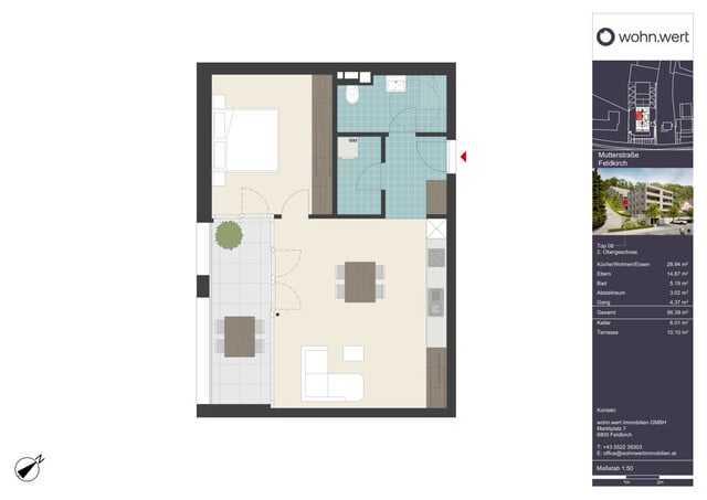 Wohnanlage "Hillside" - Tolle 2-Zimmerwohnung mit großzügiger Terrasse - Top 08