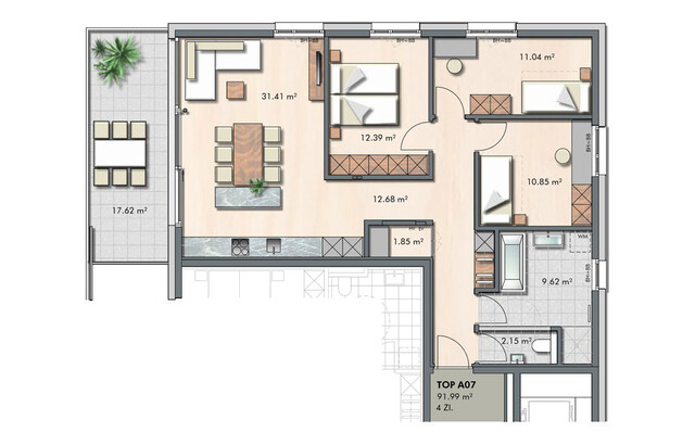 Platz für die ganze Familie: bezugsbereite 4-Zimmer Terrassenwohnung  (Top A07)