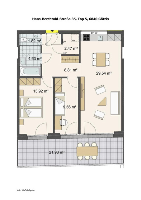 Hochwertige 3-Zimmerwohnung mit Terrasse zu vermieten