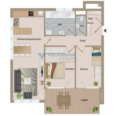 Moderne 3-Zimmerwohnung in Feldkirch!