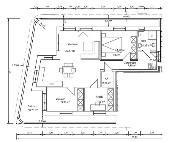 4 Zimmer Penthousewohnung mit 76m² in Götzis