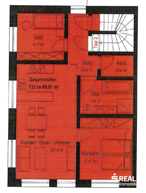 Tolle 3-Zimmer-Wohnung mit großer Dachterrasse