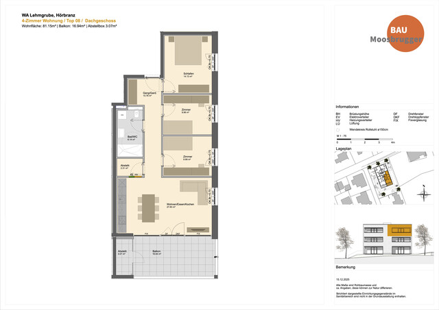Bezugsbereit Ende April: 4-Zimmer-Dachgeschosswohnung mit Balkon in Hörbranz  | Top 8
