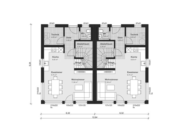 Erstbezug: Doppelhaushälften in Hard mit Wohnbauförderung