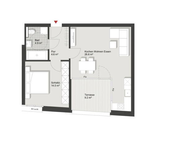 2 Zimmer-Wohnung  |  Lochau  |  Balkon