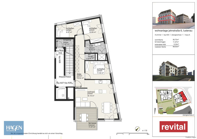 Neubau im Zentrum - Top A.03
4-Zimmerwohnung im 1. OG
WOHNBAUFÖRDERUNG