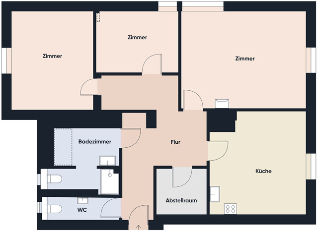 Modern sanierte 3-Zimmer-Wohnung nahe deutscher Grenze, ruhig gelegen