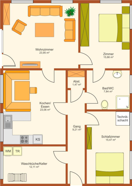 Sanierte Provisionsfreie  Gartenwohnung mit Parkplatz und Garten zur Miete