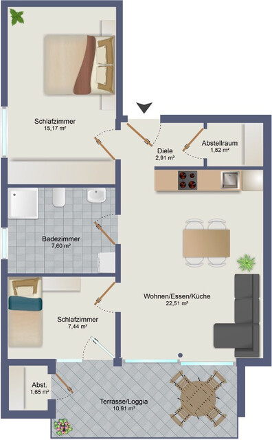 Moderne 3-Zimmer-Wohnung mit Südbalkon in Lustenau