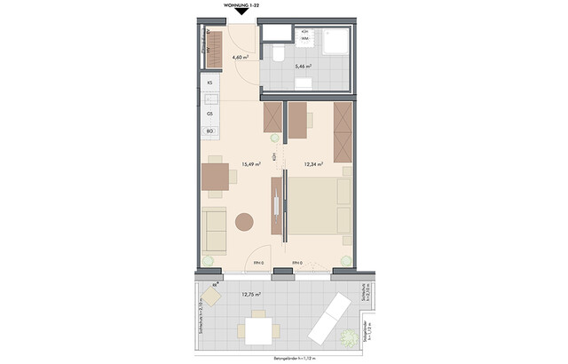 Die smarte Anleger-2-Zimmerwohnung mit Süd­balkon & eigenem Balkon-Kraftwerk