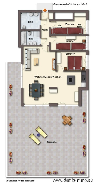 Sonnige 4 Zimmer-Ferienwohnung (8 Betten/2 Bäder) mit TG Platz im Zentrum von St. Gallenkirch/Montafon!