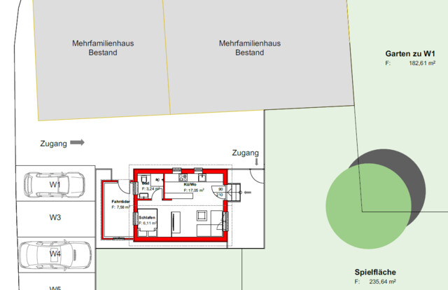 Provisionsfreie 1 Zimmer Gartenwohnung