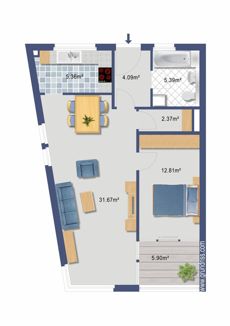 Charmante 2,5-Zimmer-Wohnung