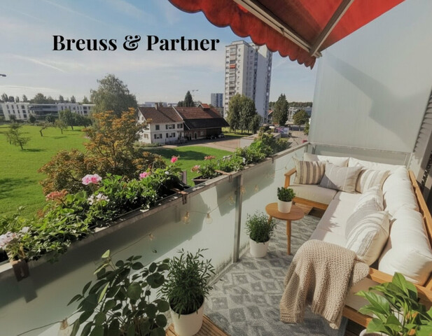 Balkon mit Urlaubsfeeling und Traumaussicht. 3 Zimmer Wohnung in Bregenz