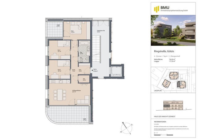 4-Zimmer-Terrassenwohnung inmitten von Götzis - Erstbezug - zu mieten - Top 6