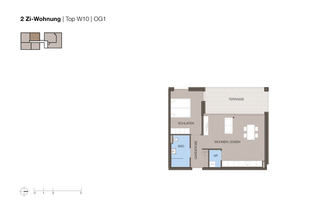 Luxuriöse 2-Zi-Terrassenwohnung - WA Badbach Top W10