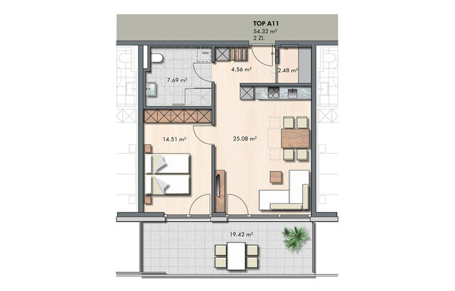 Mit Wohnbauförderung: 2-Zimmer Terrassenwohnung (Bezugsbereit)