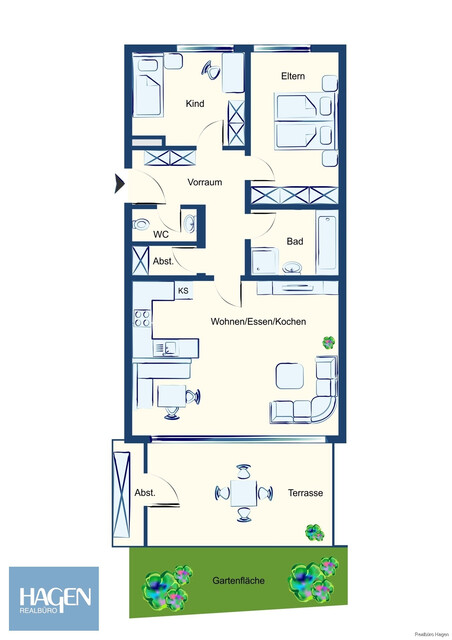 Idyllisches Wohnen: 3-Zimmer-Gartenwohnung in Lustenau mit Terrasse