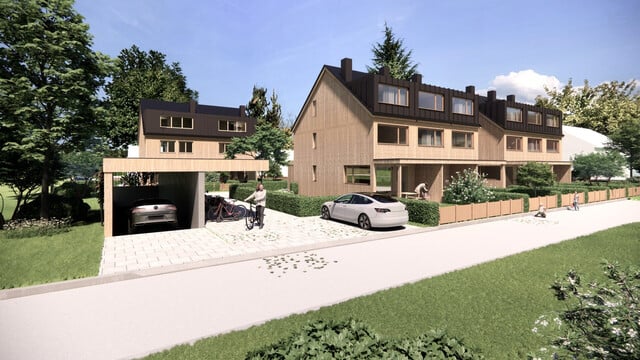 NEU - das kompakte trimana Vollholz Reihenhaus mit Garten, Terrasse, Studio und Garage in Feldkirch Tosters